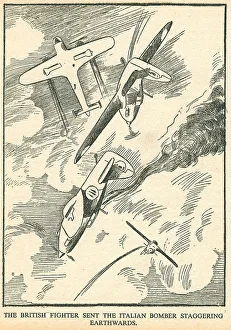 Splendid Prints: WW2 - British Fighter Vs Italian Bomber