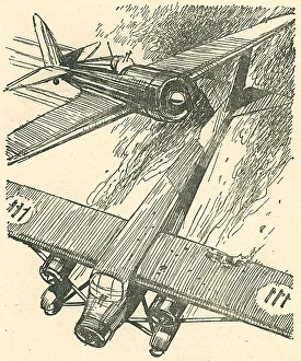 Collision Prints: WW2 - British Plane Colliding With An Italian