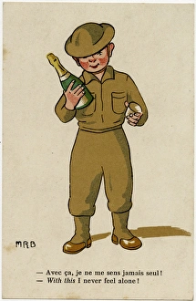 Feel Gallery: WW2 - British soldier with a bottle of fine French Bubbly