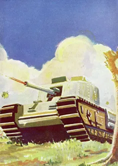 WW2 British Tank in Battle