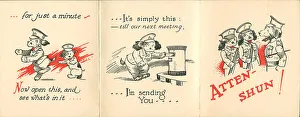 WW2 Christmas Card, Atten-shun!