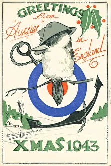 Anchor Collection: WW2 Christmas Card From Aussies In England