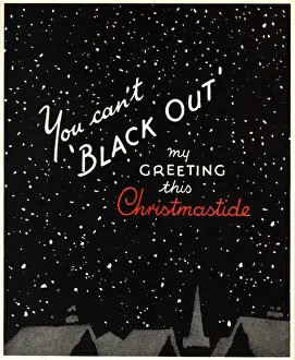 Snowing Prints: WW2 Christmas card, Blackout and snow