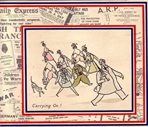 Continue Prints: WW2 Christmas card, Carrying On