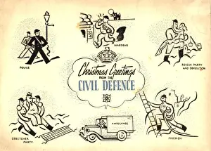 WW2 Christmas card, Civil Defence