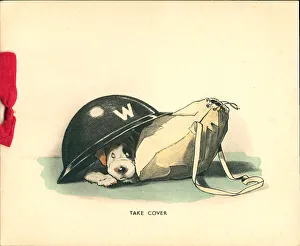 Worried Prints: WW2 Christmas Card, Take Cover