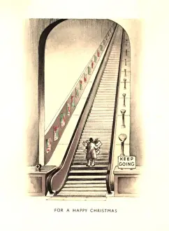 Escalator Prints: WW2 Christmas card, Keep Going