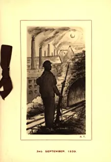 WW2 Christmas card, guard duty