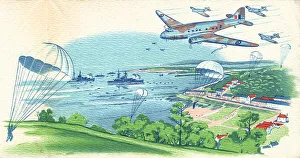 Skies Prints: WW2 Christmas Card Illustration