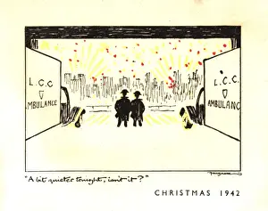 WW2 Christmas card, LCC Ambulance service