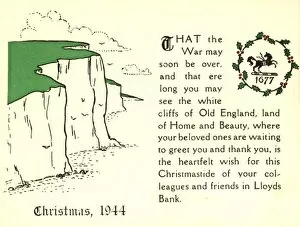 Holly Collection: WW2 Christmas card, Lloyds Bank