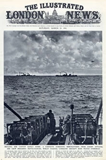 Screening Collection: WW2 - Corvette Screening Merchantmen from Enemy attacks