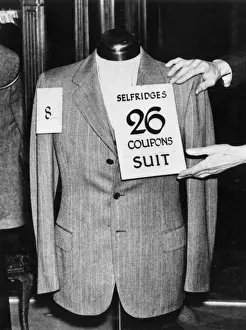 Twenty Prints: WW2 - Cost of a Selfridges 3-piece suit in rationing coupons