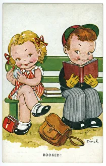 Handbag Prints: WW2 era - Comic Postcard - Booked