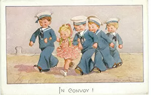Begun Gallery: WW2 era - Comic Postcard - In Convoy