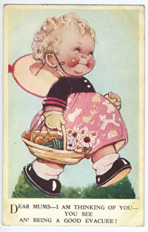 Rosy Collection: WW2 era - Comic Postcard - Dear Mums - I am thinking of you