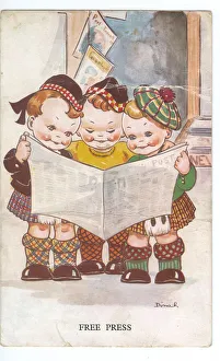 WW2 era - Comic Postcard - Free Press