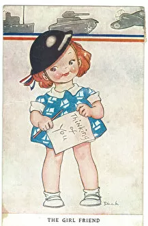 WW2 era - Comic Postcard - The Girl Friend