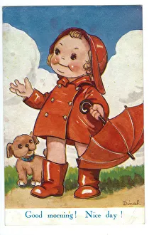 Tuck Prints: WW2 era - Comic Postcard - Good Morning, Nice Day