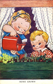 Allotment Collection: WW2 era - Comic Postcard - Home Grown
