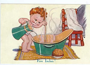 Baths Gallery: WW2 era - Comic Postcard - Five Inches