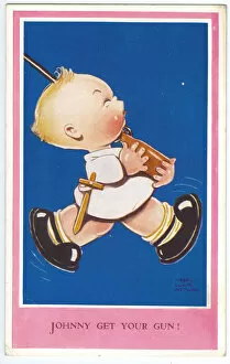 WW2 era - Comic Postcard - Johnny get your gun