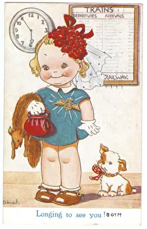 WW2 era - Comic Postcard - Longing to see you WW2 era - Comic Postcard - Longing to see you