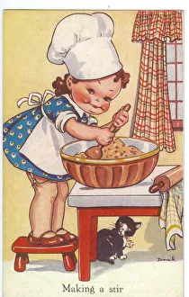 Ways Gallery: WW2 era - Comic Postcard - Making a Stir