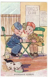 Airman Collection: WW2 era - Comic Postcard - Refresher Course