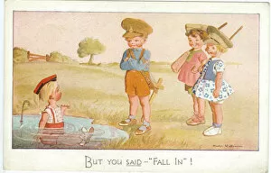 Salmon Gallery: WW2 era - Comic Postcard - But you said Fall In