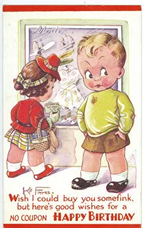 WW2 era - Comic Postcard - Wish I could buy you somefink
