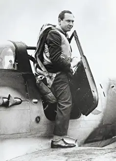 Climbs Prints: WW2 Fighter Air Ace Squadron Leader E. J Gracie Climbing ?