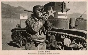 Binoculars Prints: WW2 - Gen Patton - Commander of the American Tank Division