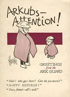 Attention Prints: WW2 Greetings Card, Arkubs Attention!
