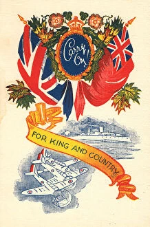 Carry Collection: WW2 Greetings Card, Carry On For King And Country
