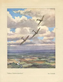 WW2 Greetings Card, Fighter Patrol