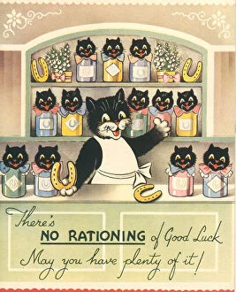 Shopkeeper Collection: WW2 Greetings Card, Good Luck