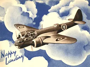 Correspondence Prints: WW2 greetings card, Happy Landing