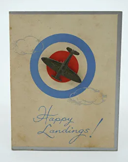 WW2 Greetings Card, Happy Landings!