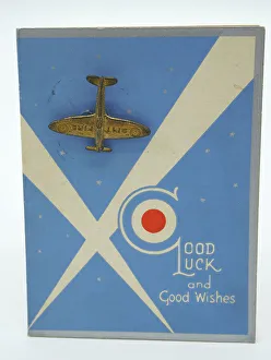 Metallic Prints: WW2 Greetings Card, R. A. F. Spitfire