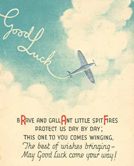 Spitfires Prints: WW2 Greetings Card, R. A. F. Spitfires