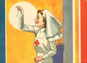Portrays Prints: WW2 Greetings Card, Red Cross Nurse