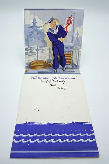 Fold Prints: WW2 Greetings Card, Royal Navy Sailor
