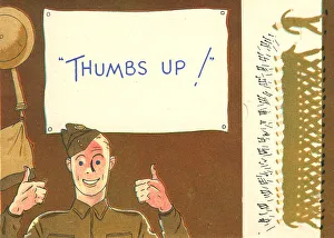 Portrays Prints: WW2 Greetings Card, Thumbs Up!