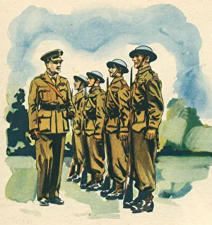 Attention Prints: WW2 Home Guard At Attention