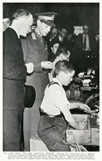 Meet Prints: WW2 - Home Front - King George VI meets a young boy munition worker (15 year-old Leonard