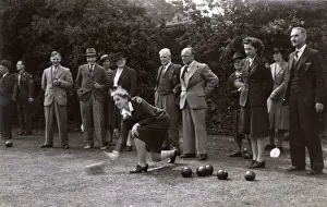 Sportswomen Prints: WW2 - Home Front - Red Cross Women playing bowls
