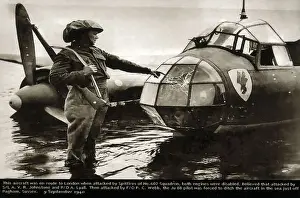 Examining Prints: WW2 - Ju88 attacked by Spitfires - ditched off Pagham, Essex
