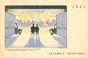 Ambulance Collection: WW2 L. C. C. Ambulance Christmas Card