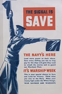 Cash Prints: WW2 leaflet, Warship Week, The Signal Is Save